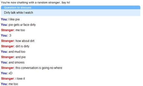 omegle dirty talk|Omegle chat log